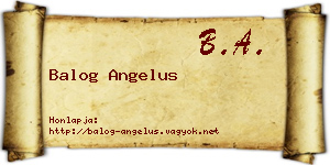 Balog Angelus névjegykártya